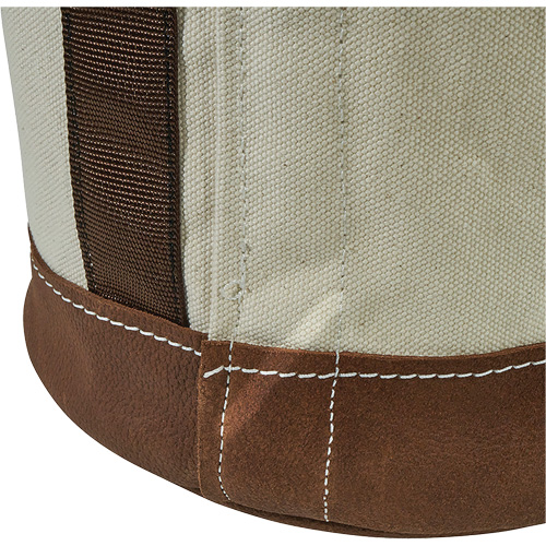 Sceau &agrave; fond en cuir, 17" h, Toile, Blanc Waymarc Industries Inc