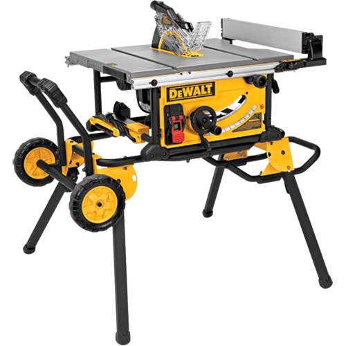Jobsite Table Saw With Rolling Stand, 15 A, 4800 RPM Waymarc Industries Inc