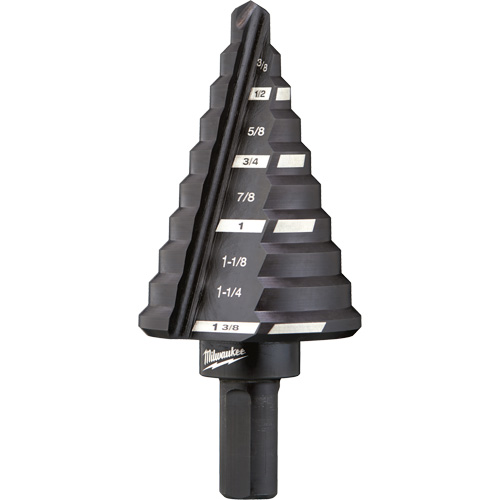Foret &eacute;tag&eacute; no 5, 1/4" - 1-3/8", Incr&eacute;ments de 1/8", Acier rapide Waymarc Industries Inc