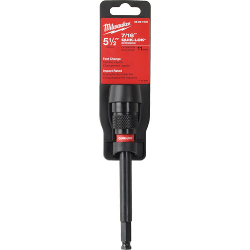 Quik-Lok Impact Drill Bit Extension, 7/16" Max. Diameter, 5-1/2" Length, 7/16" Shank Waymarc Industries Inc