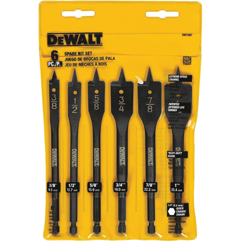 Heavy-Duty Spade Bit Set, 6 Pieces Waymarc Industries Inc