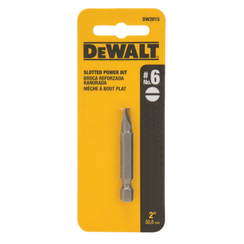 Screwdriver Bit, Slot, #6 Tip, 1/4" Drive Size, 2" Length Waymarc Industries Inc