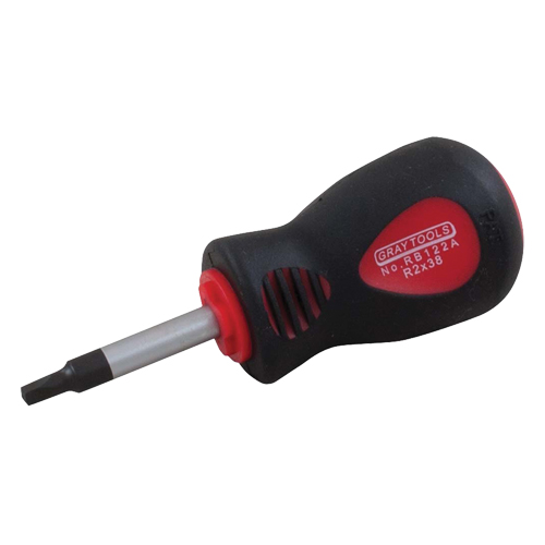 Tournevis &agrave; pointe carr&eacute;e &agrave; empreinte r&eacute;duite, Tige de #0, Ronde, 4" lo, Prise en Coussin&eacute;e Waymarc Industries Inc