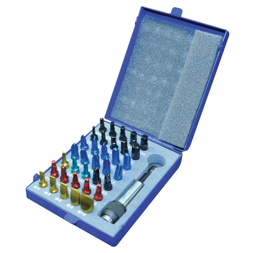 Jeu d'embouts &agrave; ins&eacute;rer de couleur avec boîtier en m&eacute;tal Waymarc Industries Inc