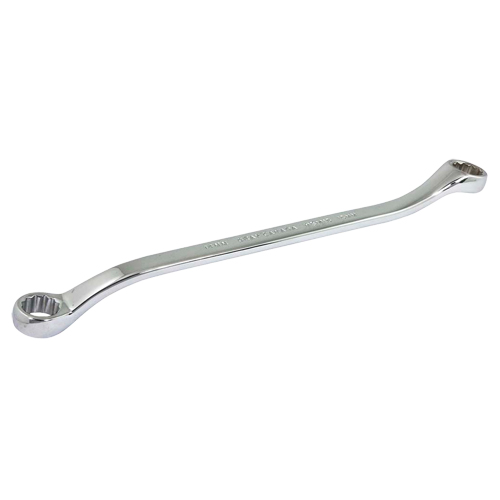 Box End Wrench, 12 Point, 14 mm x 15 mm, 15° Offset, Chrome Finish Waymarc Industries Inc