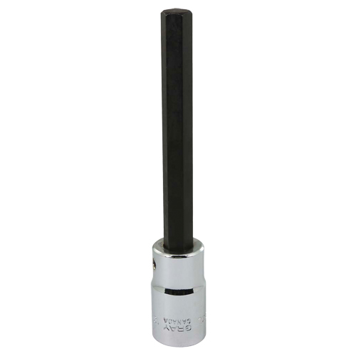 Extra Long Bit Socket, Hex, 10 mm x 128 mm L, 1/2" Square Drive Drive Waymarc Industries Inc