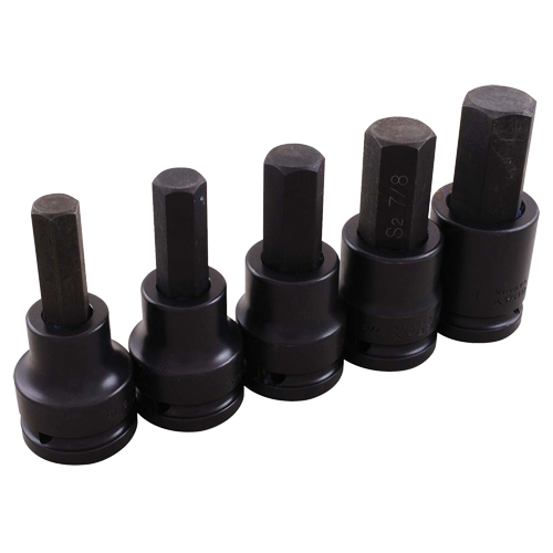 Impact Socket Set, Hex, 3/4" Drive, 5 Pcs Waymarc Industries Inc