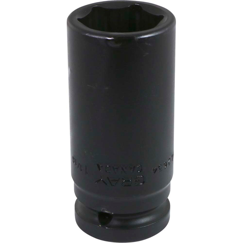 Socket, Impact, 19 mm, 3/4" Drive, 6 Points, Deep Waymarc Industries Inc