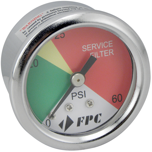 PG1326 Transmission Filter Pressure Gauge, 2" , 0 - 60 psi, Back Mount, Analogue Waymarc Industries Inc
