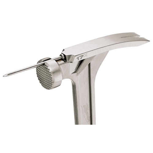 Milled Face Framing Hammer, 17 oz., Solid Steel Handle, 16-1/8" L Waymarc Industries Inc