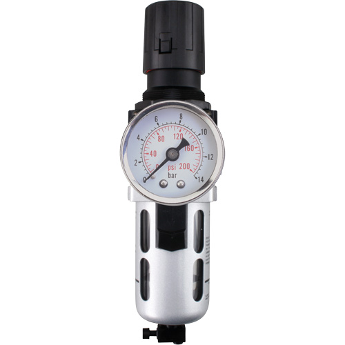 Modular Air Filter/Regulator (Gauge Included), 1/4" NPT, 145 PSI, 0.3 fl. oz. Capacity Waymarc Industries Inc