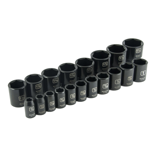 Jeu de douilles SAE, 19 Mcx, Chocs, Prise de 1/2" Waymarc Industries Inc