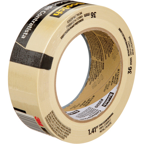 Scotch&reg; Contractor Grade Masking Tape 2020, 36 mm (1-1/2") x 55 m (180'), Beige Waymarc Industries Inc