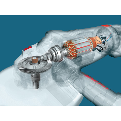 High Performance Large Angle Grinder, 9", 120 V, 15 A, 6500 RPM Waymarc Industries Inc