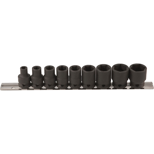 Thin Walled Socket Set, 9 Pcs, Impact, 3/8" Drive Size Waymarc Industries Inc