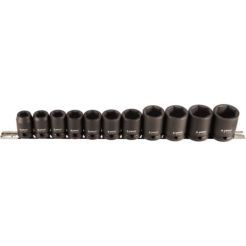 Socket Set, 11 Pcs, Impact, 1/2" Drive Size Waymarc Industries Inc