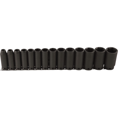 Long Socket Set, 14 Pcs, Impact, 1/2" Drive Size, Deep Waymarc Industries Inc
