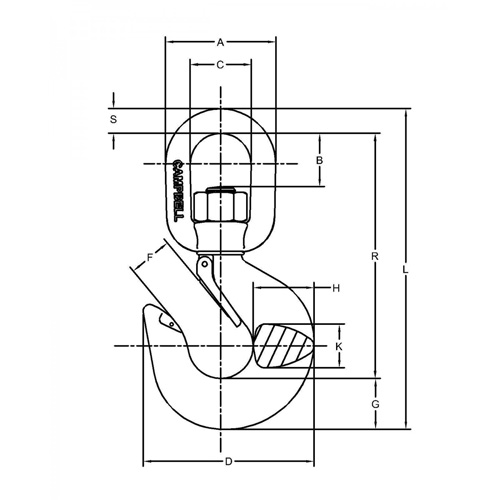 Crochet de levage pivotant avec loquet Waymarc Industries Inc