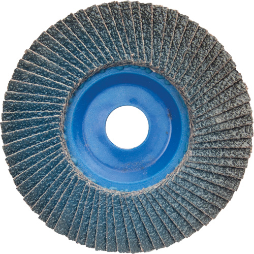 Disque &agrave; lamelles &agrave; grain grossier BlueFire, 5" x 7/8", Type 27, Grain 60, Alumine de zirconium Waymarc Industries Inc