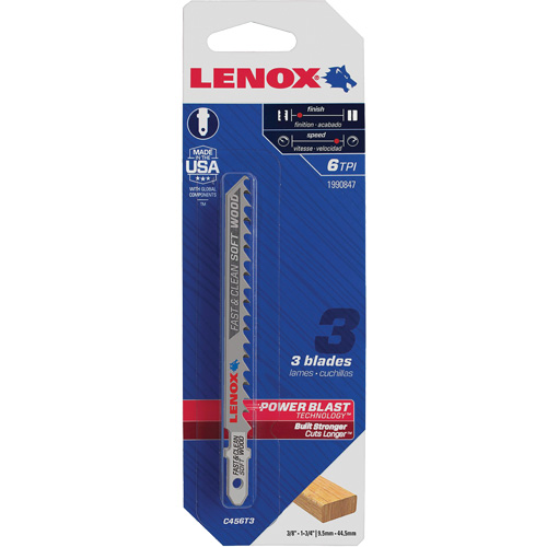 Clean Cutting Wood Jigsaw Blade, Bi-Metal, T-Shank, 4" L, 6 TPI Waymarc Industries Inc