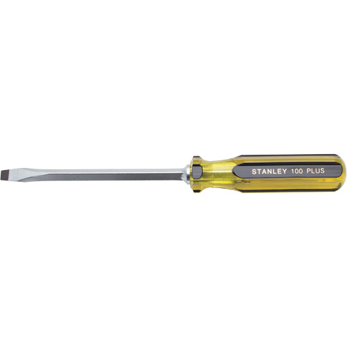 100 PLUS&reg; Standard Slotted Tip Screwdriver, 5/16" Tip, Square, 11-1/8" L, Plastic Handle Waymarc Industries Inc
