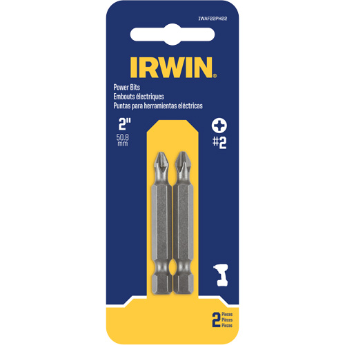 Embouts pour outils &eacute;lectriques, Phillips, Embout #2, Prise 1/4", Longueur 2" Waymarc Industries Inc