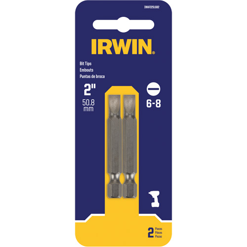 Power Bits, Slot, 6 - 8 Tip, 1/4" Drive Size, 2" Length Waymarc Industries Inc