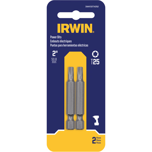 Power Bits, Torx, T-25 Tip, 1/4" Drive Size, 1-15/16" Length Waymarc Industries Inc