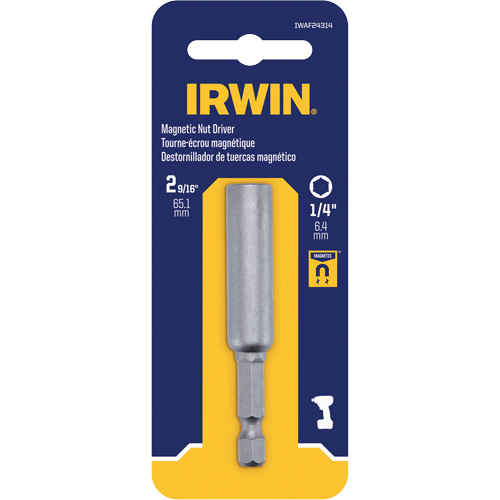Nutsetter, 1/4" Tip, 1/4" Drive, 2-9/16" L, Magnetic Waymarc Industries Inc