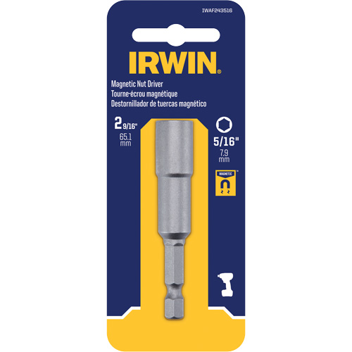 Nutsetter, 5/16" Tip, 1/4" Drive, 2-9/16" L, Magnetic Waymarc Industries Inc