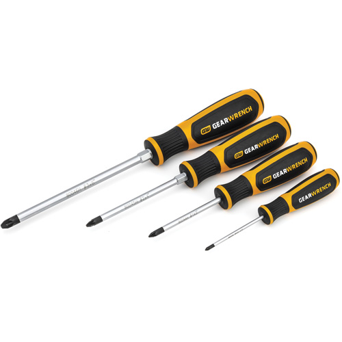 Pozidriv&reg; Dual Material Screwdriver Set, 4 Pcs. Waymarc Industries Inc