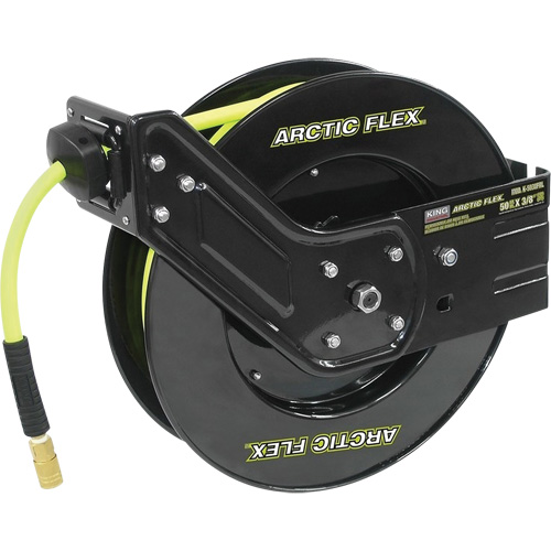 Retractable Hose Reel with Hybrid Polymer Hose, Air, 3/8" x 50', Single Hose, 300 psi Waymarc Industries Inc