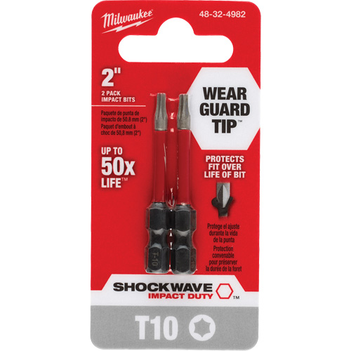 Embout de tournevis Shockwave Impact Duty, Torx, T-10, Prise 1/4" Waymarc Industries Inc