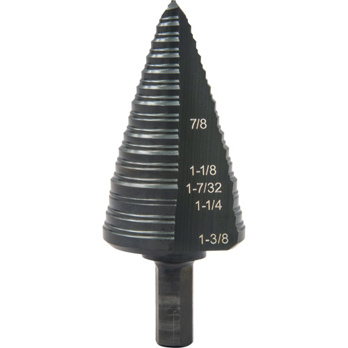 Foret &eacute;tag&eacute; &agrave; trous multiples no 12, 7/8" - 1-3/8", Incr&eacute;ments de 1/16", Acier rapide Waymarc Industries Inc
