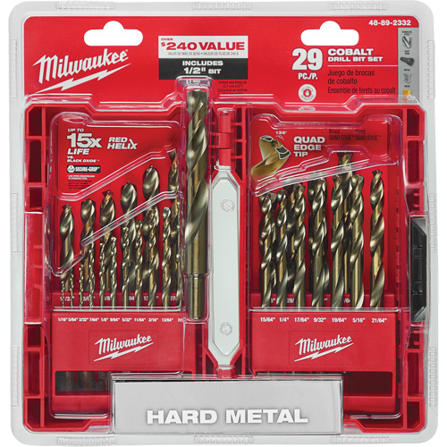 Red Helix Drill Bit Set, 29 Pieces, Cobalt Waymarc Industries Inc