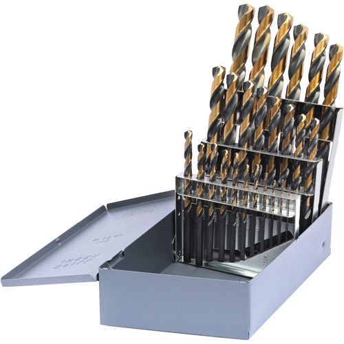 Jeu de forets m&eacute;triques courts DRILLCO, 25 morceaux, Acier rapide Waymarc Industries Inc