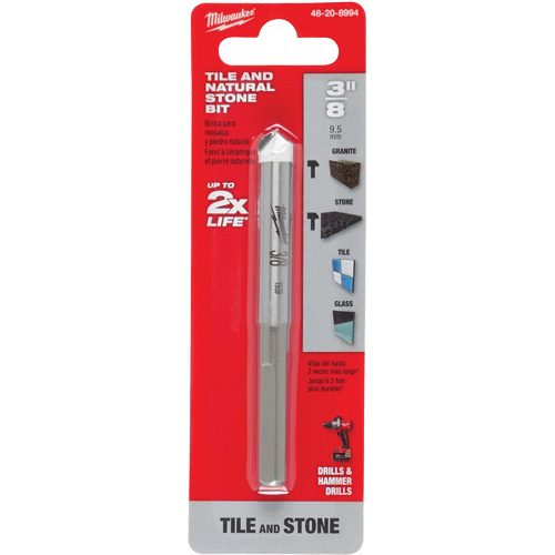 Foret pour la pierre naturelle, 3/8", Carbure Waymarc Industries Inc