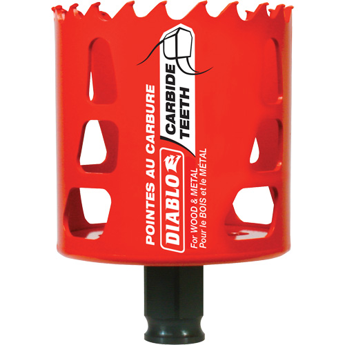 Wood & Metal Hole Saw, 2-1/2", 2-3/8" Depth of Cut, Carbide Waymarc Industries Inc