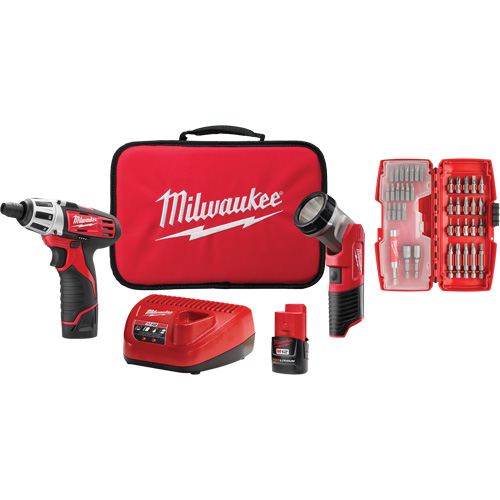 Trousse daccessoires pour tournevis avec lampe de travail, Lithium-ion, 12 V Waymarc Industries Inc