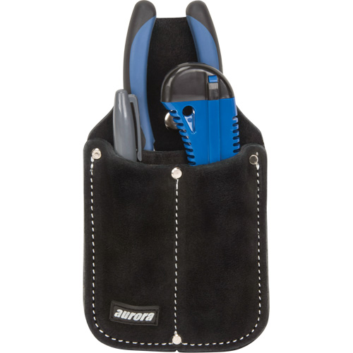 Utility Pouch, Knife Holder, Leather, 3 Pockets Waymarc Industries Inc