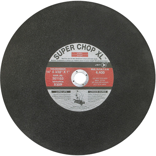 Meule &agrave; tronçonner Super Chop Stud-Cut A30R, 14" x 3/32", Arbre de 1", Type 1, 4400 Tr/min Waymarc Industries Inc