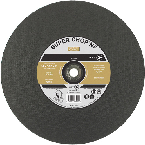 Meule &agrave; tronçonner Super Chop A30NF, 14" x 3/32", Arbre de 1", Type 1, 4400 Tr/min Waymarc Industries Inc