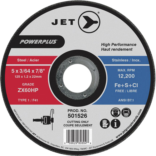 Meule &agrave; tronçonner PowerPlus ZX46HP, 7" x 1/16", Arbre de 7/8", Type 1, 8500 Tr/min Waymarc Industries Inc
