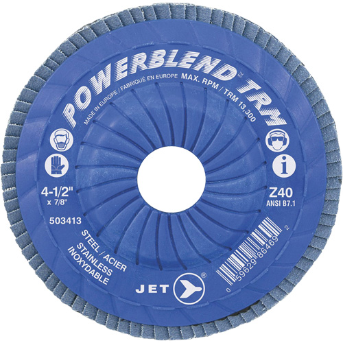 PowerBlend Trimmable Flap Disc, 5" x 7/8", Type 29, Z40 Grit, Zirconia Alumina Waymarc Industries Inc