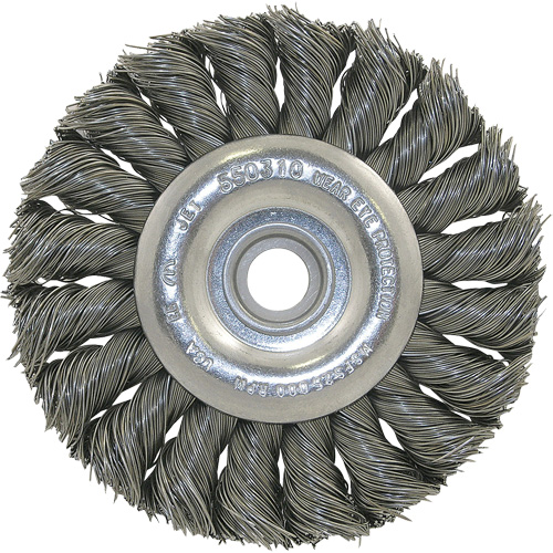 3K114 Unthreaded Knot Twisted Wire Wheel, 3-1/4" Dia., 0.014" Fill, 3/8"-1/2 Arbor Waymarc Industries Inc