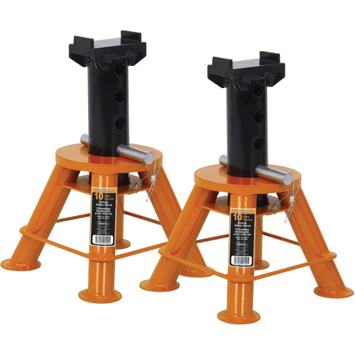 Low Profile Jack Stands, Locking Pin, 10 Tons Capacity, 17-1/3" - 11-1/8" H Waymarc Industries Inc