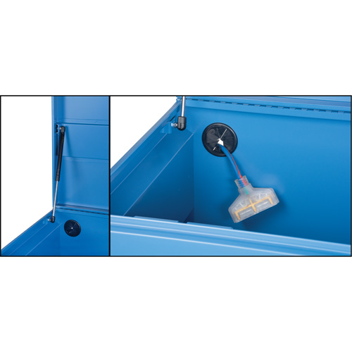 Coffre &agrave; outils de chantier, 60" x 24" x 27-1/2", Acier, Bleu Waymarc Industries Inc