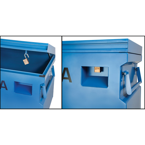 Coffre &agrave; outils de chantier, 60" x 24" x 27-1/2", Acier, Bleu Waymarc Industries Inc