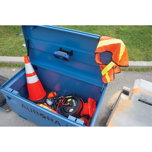 Coffre &agrave; outils de chantier, 60" x 24" x 27-1/2", Acier, Bleu Waymarc Industries Inc
