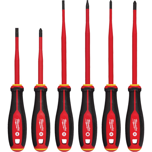 Insulated Slim Tip Screwdriver Set, 6 Pcs., Magnetic Waymarc Industries Inc